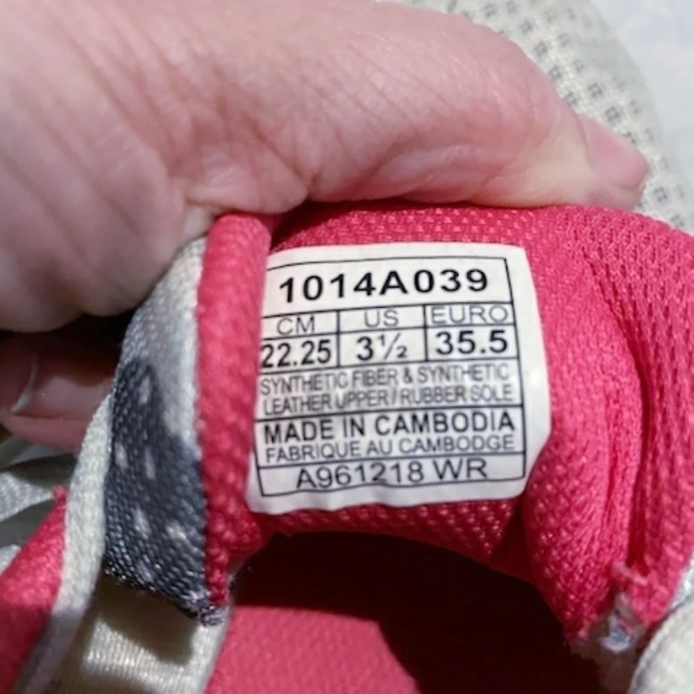 ASICS Patriot 10 Athletic Shoes Pink Grey White Sneakers Girl's 3.5 Amplifoam
